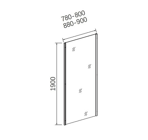 Душевая перегородка Walk-In CeramaLux CL80 Black 800×1900 мм, профиль чёрный матовый, стекло 6 мм прозрачное