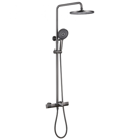 Душевая стойка ABBER Thermostat AF8516NGL с термостатом и изливом, оружейная сталь