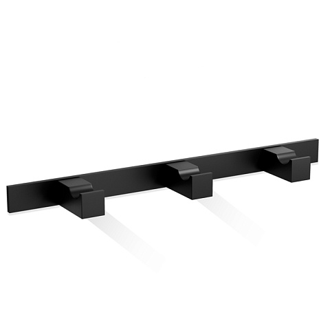 Decor Walther Corner HAK3 Панель с 3 крючками 18x4см, цвет: черный матовый, 0562160