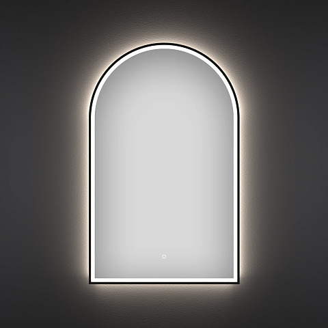 Арочное зеркало с фронтальной LED-подсветкой 40*70 см Wellsee 7 Rays' Spectrum, цвет контура черный матовый 172201720