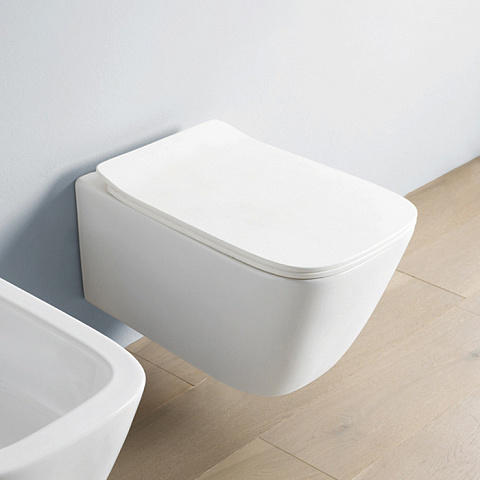 Artceram A16 MINI Унитаз подвесной, 455х36см,, безободковый, с крепежом, цвет: белый матовый, ASV005 05 00
