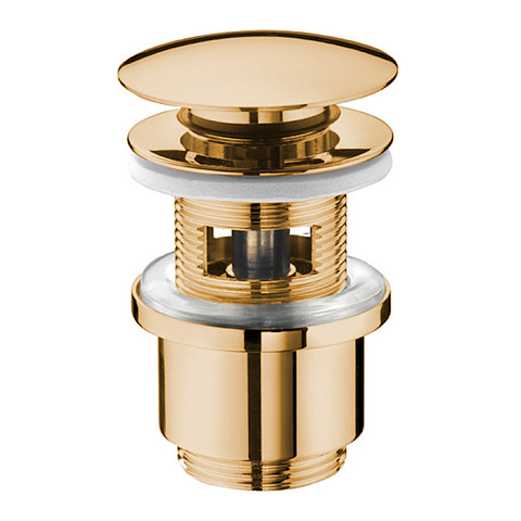 Nicolazzi Complementi Сливной донный клапан 1”1/4 “clic-clac, с переливом, цвет: золото 24к, 5558GO