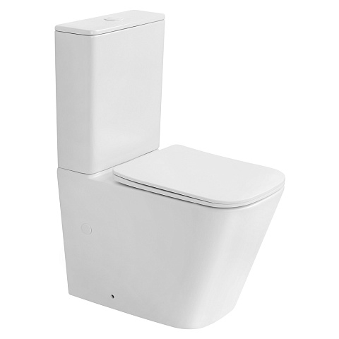 Унитаз Abber Rechteck AC1210TMW компакт белый матовый, безободковый, смыв торнадо