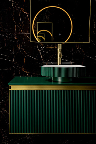 Раковина накладная рифленая Boheme Corian 400*130 ral6005 801-R-ral6005
