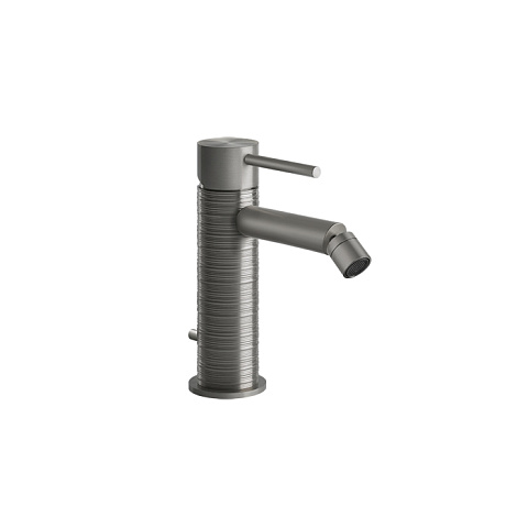 GESSI 316 Смеситель для биде на 1 отверстие, с донным клапаном, излив 118мм, цвет: steel brushed, 54307#239