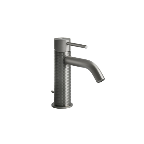 GESSI 316 Смеситель для раковины на 1 отверстие с донным клапаном, излив 123мм, цвет: steel brushed, 54201#239