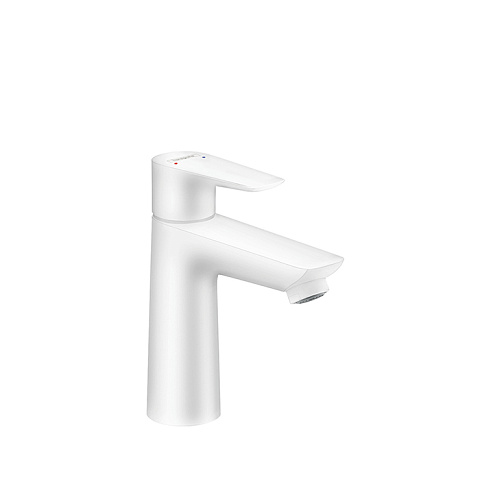 Смеситель Hansgrohe Talis E для раковины 110, однорычажный, со сливным гарнитуром, белый матовый 71710700