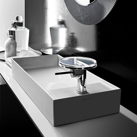 Laufen Kartell Раковина-чаша 750х350х120мм без перелива, с 1 отв. под смеситель, со скр. сливом, цвет: белый, 8.1233.2.000.111.1