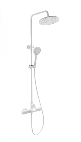 Душевая система с термостатом WONZON & WOGHAND Plate, Белый матовый WW-C3017-A-MW