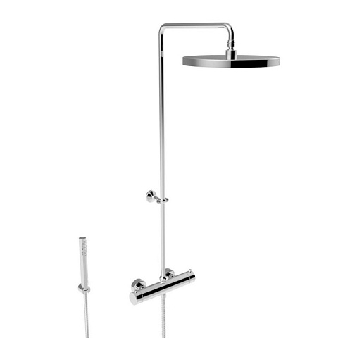 Stella Bamboo Душевой комплект 3287/304-300: термостатический смеситель, штанга+ручной+верхний душ 300мм, цвет: хром, UN 02611 CR00
