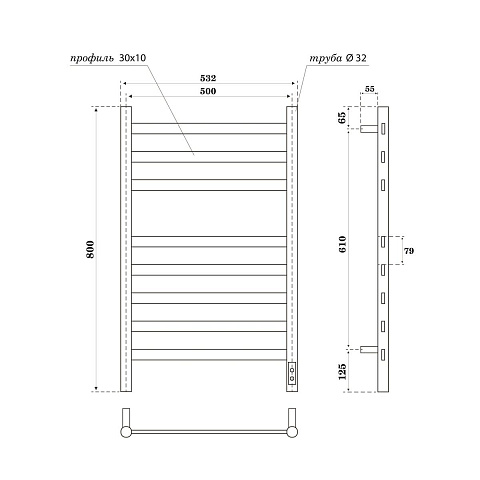 Полотенцесушитель электрический APEXTERMO Сфера SF00185GLB 800x500, золотой матовый