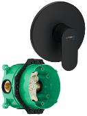 Смеситель для душа, матовый черный Hansgrohe Rebris S (комплект) 72667670S