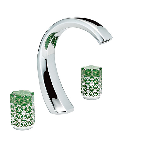 THG NIHAL PORCELAINE VERTE Смеситель для раковины на 3 отверстия, с донным клапаном, цвет хром, U2R-A02-151