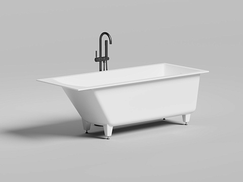 Ванна встраиваемая из литьевого мрамора Salini Cascata Kit 170x70 104813G, S-Sense, глянцевая поверхность