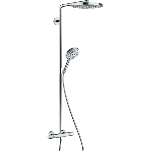 Hansgrohe HG Raindance Select S Душевая система Showerpipe: верх.душ 240 2jet, ручн.душ, шланг, термостат, цвет: хром, 27129000
