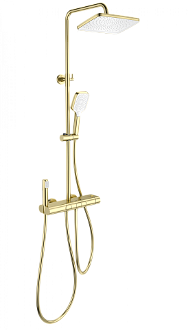 Душевая система с термостатом WONZON & WOGHAND MUSE Legato, Брашированное золото WW-B4129-BG