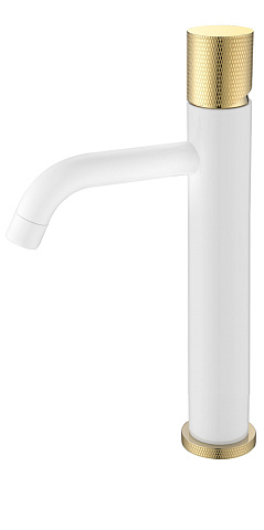 Смеситель Boheme STICK для умыв. выс. WHITE TOUCH GOLD (комплект) 122-WG.2