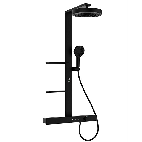 Душевая стойка Black&White GH-9005N-MB, Piano Thermostat Digital, чёрный матовый (610x584x1224)