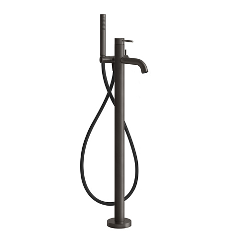 GESSI 316 Напольный смеситель для ванны с душевой лейкой (внешние части), цвет: brushed black metal pvd, 54028#707