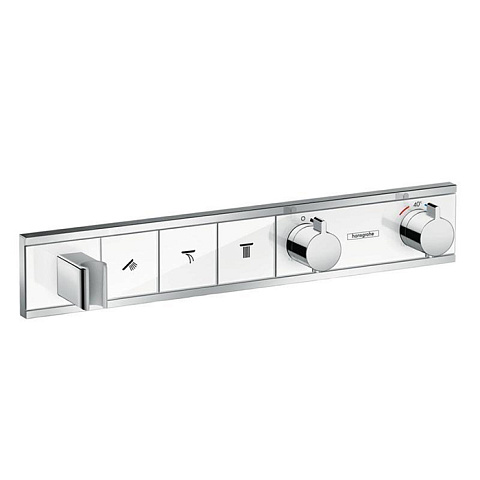 Hansgrohe HG RainSelect Встраиваемый термостат для душа на 3 источника, с держ. душа (внешняя часть), цвет: белый/хром, 15356400