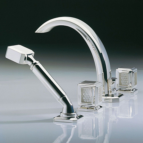 THG METROPOLIS CRISTAL CLAIR Смеситель на борт ванны, на 4 отверстия, с ручным душем, цвет хром, A2A-A02-112BG