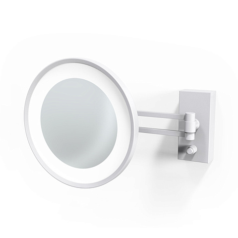 Decor Walther BS 36 LED Косметическое зеркало 22см, подвесное, увел. 3x, подсветка LED, цвет: белый матовый, 0122150