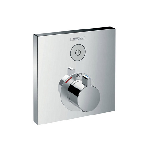 Hansgrohe HG ShowerSelect Встраиваемый термостат для душа, 1 источник c кнопкой вкл/выкл, (внешняя часть) цвет: хром, 15762000