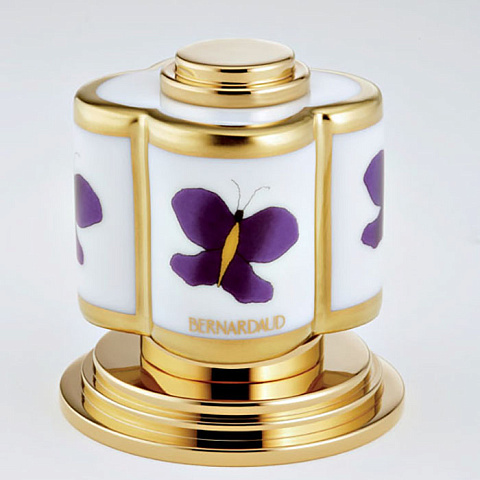 THG CAPUCINE MAUVE DECOR OR Вентиль смесителя для раковины, декор золото/лиловый, цвет полированное золото, A7D-F01-35