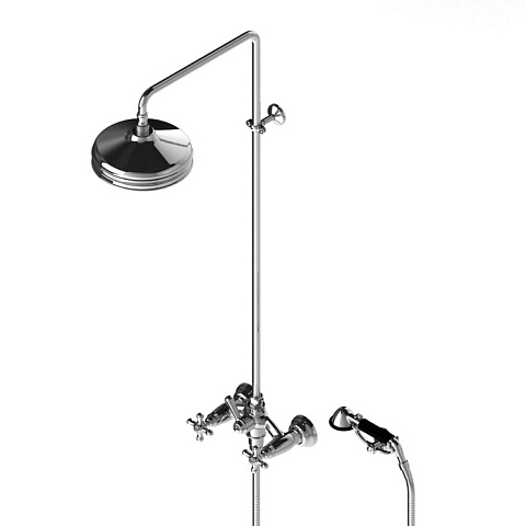 Stella Roma Душевой комплект 3284/301/314A-220: смеситель, штанга+ручной+верхний душ 220мм, цвет: хром, RM 02512 CR00