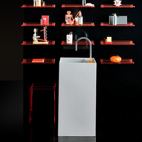 Laufen Kartell Свободност раковина 375х435х900мм без перелива, с 1 отв. под смеситель, с покр. LLC, цвет: белый, 8.1133.1.400.111.1