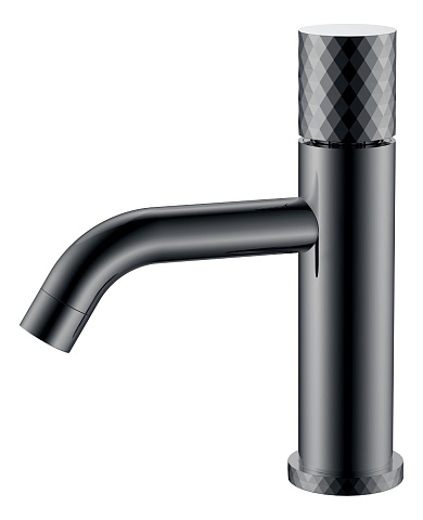 Смеситель Boheme STICK для умыв. низ. Shine Gun Metal низкий с ручкой DIAMOND 121-SGM