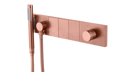 Смеситель Boheme ZODIAC с ручным душем COPPER BRUSHED 132-SYS-CB