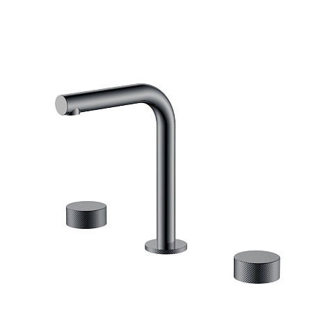 Смеситель на столешницу Boheme STICK SPIRALE на 3 отв. Shine Gun Metal 152-SGM.4