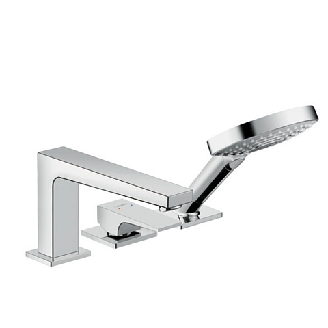 Hansgrohe HG Metropol Смеситель на край ванны, на 3 отв., излив 197мм, ручной душ 3jet, цвет: хром, 32550000