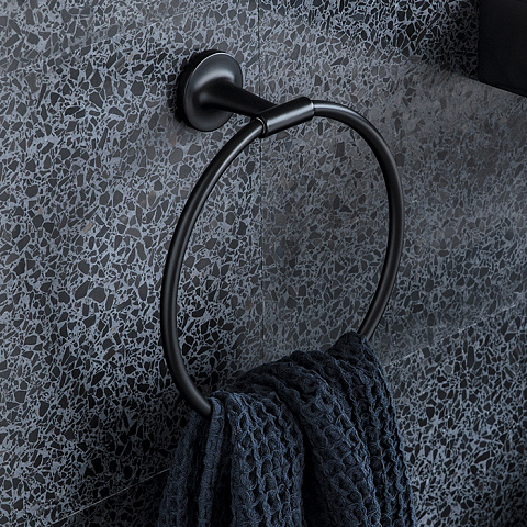 Duravit Starck T Полотенцедержатель - кольцо, настенный цвет черный матовый, 0099474600