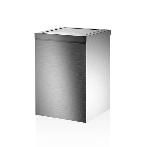 Decor Walther DW 113 Корзина для бумаги 20x20x30см, с крышкой, цвет: сталь матовая, 0610176