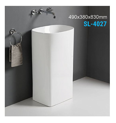 Раковина керамическая напольная (моноблок) SantiLine SL-4027