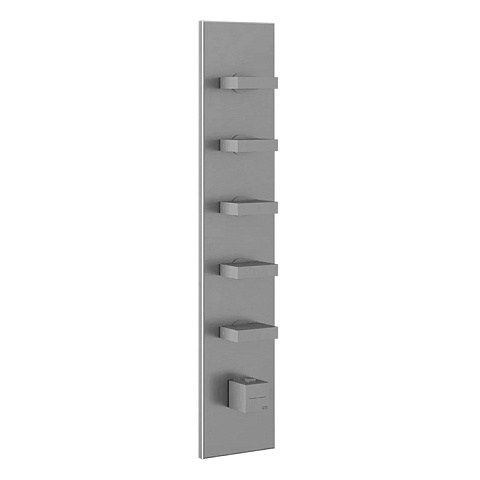 Gessi Rettangolo Встраиваемый термостат, подключение на 3/4”, с 5ю независимыми выходами(внешние части), цвет: хром, 43030#031