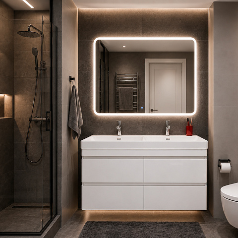 Тумба-умывальник Comforty Енисей-120 белый глянец c раковиной CF19595BX-120D 00-00022406CF