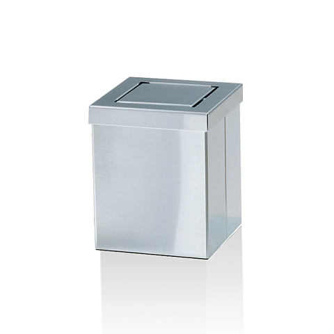 Decor Walther DW 1130 Корзина для бумаги 12x12x15см, с крышкой, цвет: сталь матовая, 0611176