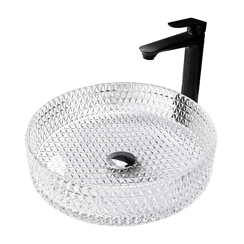 Раковина накладная стеклянная ABBER Glas AK2301 прозрачная