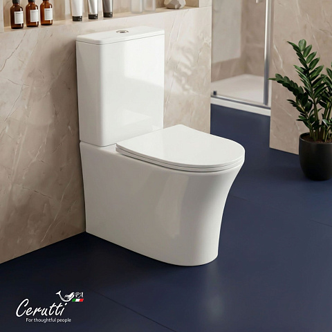 Унитаз напольный безободковый Ceruttispa ADIGE CT7836 (620х365х820)