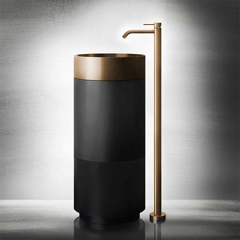 GESSI 316 Раковина Ø400 мм., для установки на столешницу, без перелива, нержавеющая сталь, цвет Warm bronze brushed PVD, 54601#726
