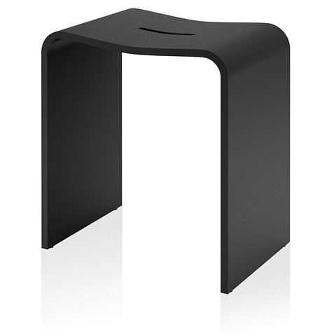Decor Walther Black Stone Stool Душевая табуретка 46x40x28см, цвет: матовый черный, 0974760