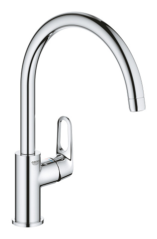 Смеситель для кухни Grohe BauFlow 31230001 с высоким C-образным изливом, хром