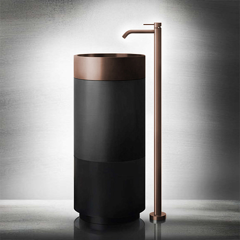 GESSI 316 Раковина Ø400 мм., для установки на столешницу, без перелива, нержавеющая сталь, цвет Copper brushed pvd, 54601#708