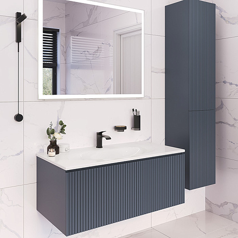 TW collection TW Shape комплект мебели, база с раковиной Kerasan 547001*1, 102х52см, с 1-м выдвиж. ящиком с механизмом push to open, цвет: серый матовый RAL7016, SHAP100-G+547001*1