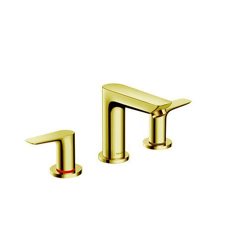 Hansgrohe HG Talis E Смеситель для раковины 150, на 3 отв, с донным клапаном, излив 112мм, цвет: золото, 71733990