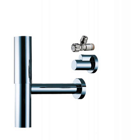 Hansgrohe HG Набор Flowstar сифон + 2 угловых вентиля с декор. накладками, цвет: хром, 52120000
