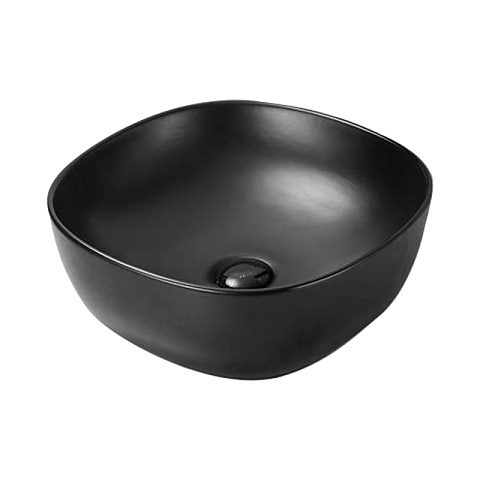 Раковина керамическая чёрная матовая (накладная) SantiLine SL-1106MB
